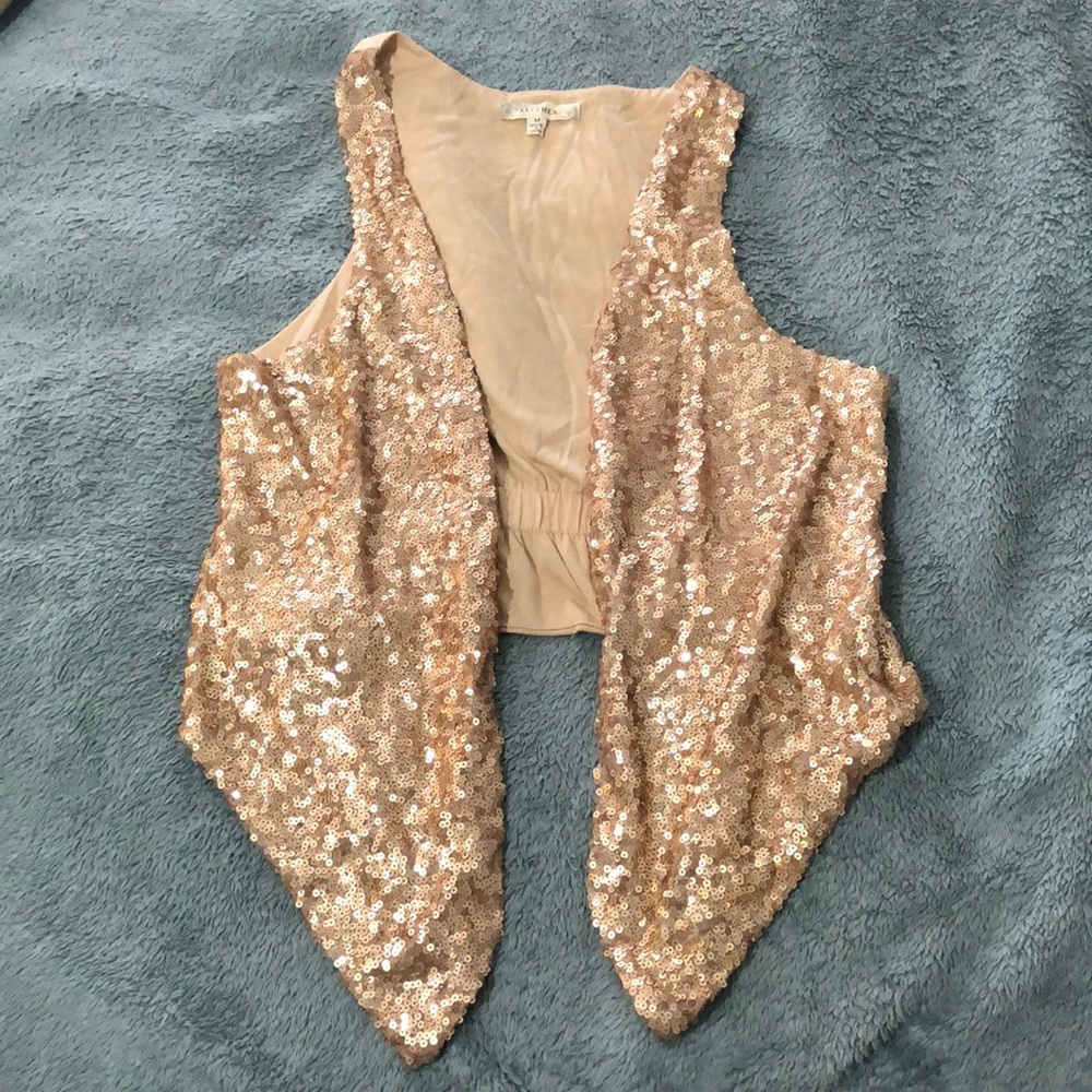 Gold sequin vest